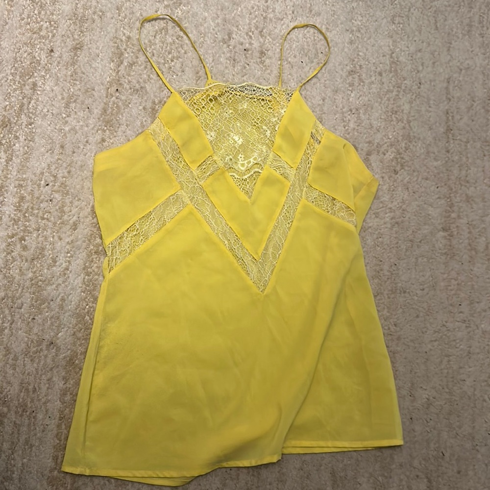 Neon yellow lace camisole